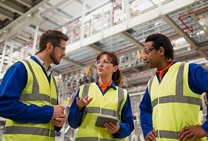 Engineers discussing growth
